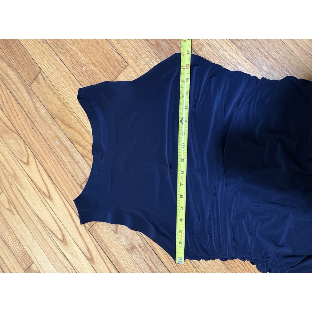 Norma Kamali KAMALIKULTURE Sleeveless Shirred Waist Navy Bodycon Dress Large‎ - Picture 9 of 9